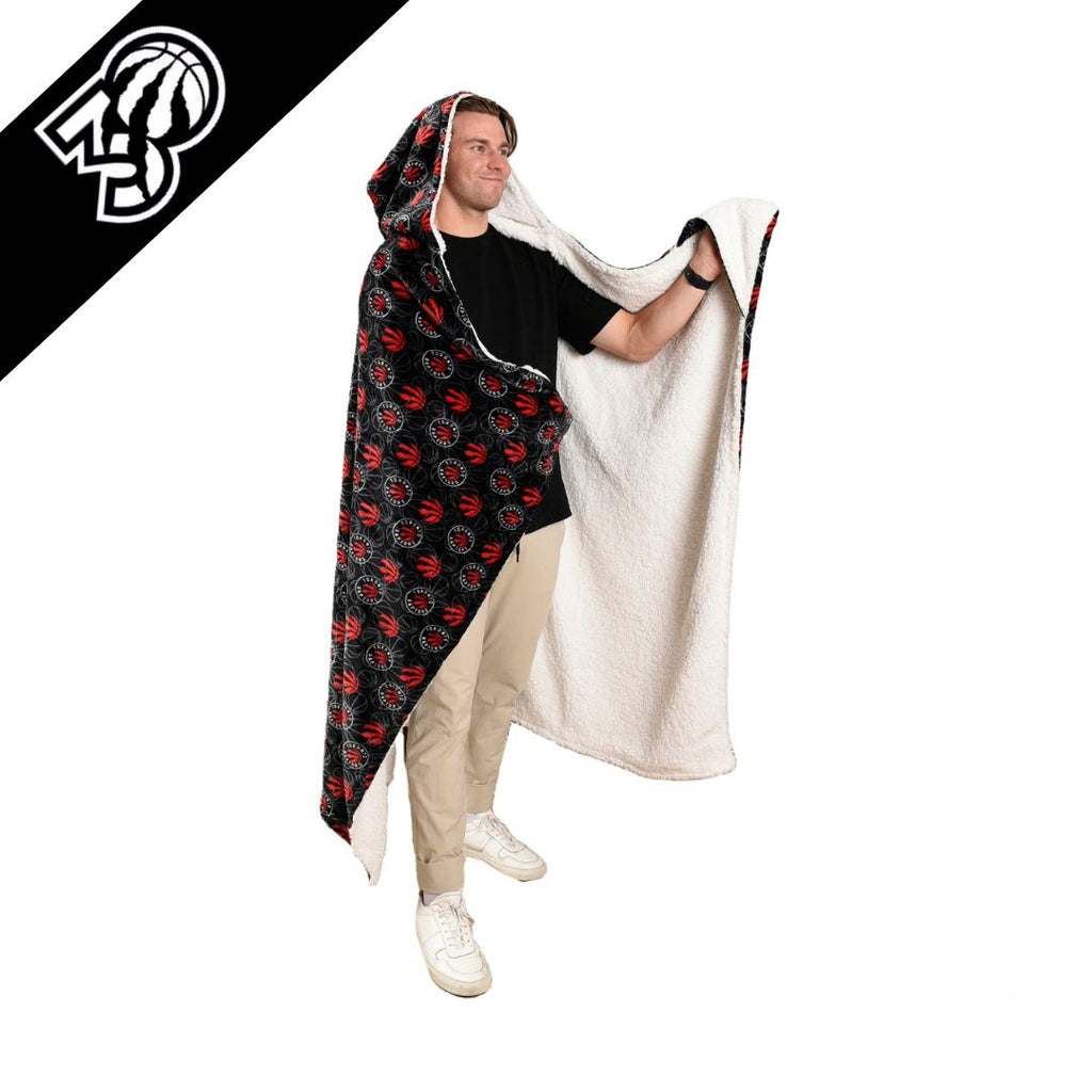 NBA Toronto Raptors Hooded Wearable Throw Blanket, 50" x 70" 30th anniversary