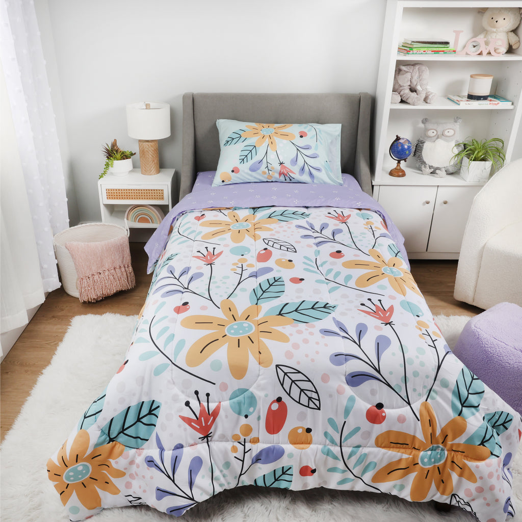 4-Piece Twin Bedding Set, Floral room shot