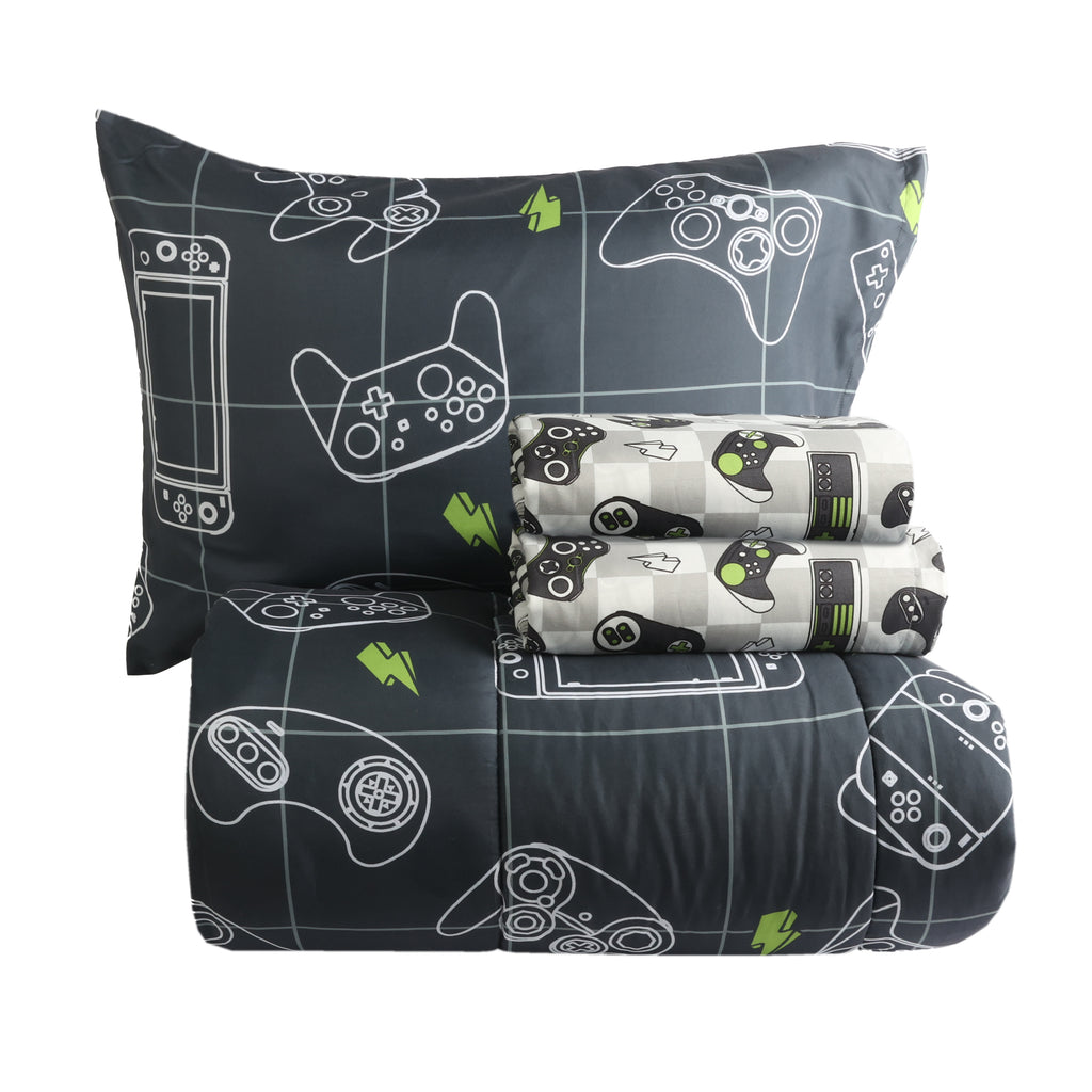 4-Piece Twin Bedding Set, Gamer stacked