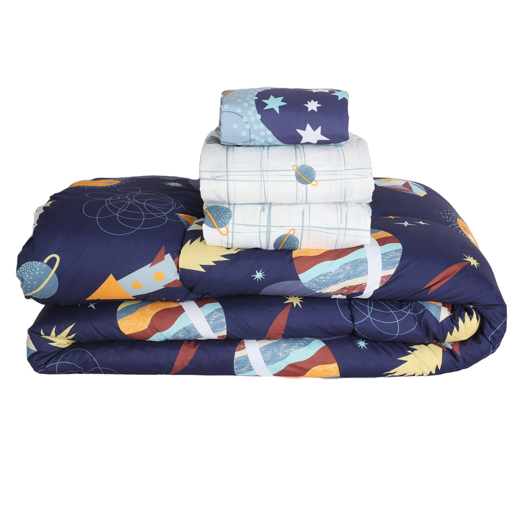 4-Piece Twin Bedding Set, Outerspace stacked