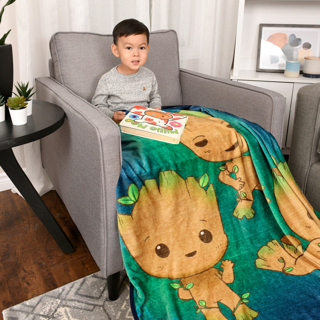 Marvel Guardian of the Galaxy Groot Kids Throw, 50" x 60" lifestyle