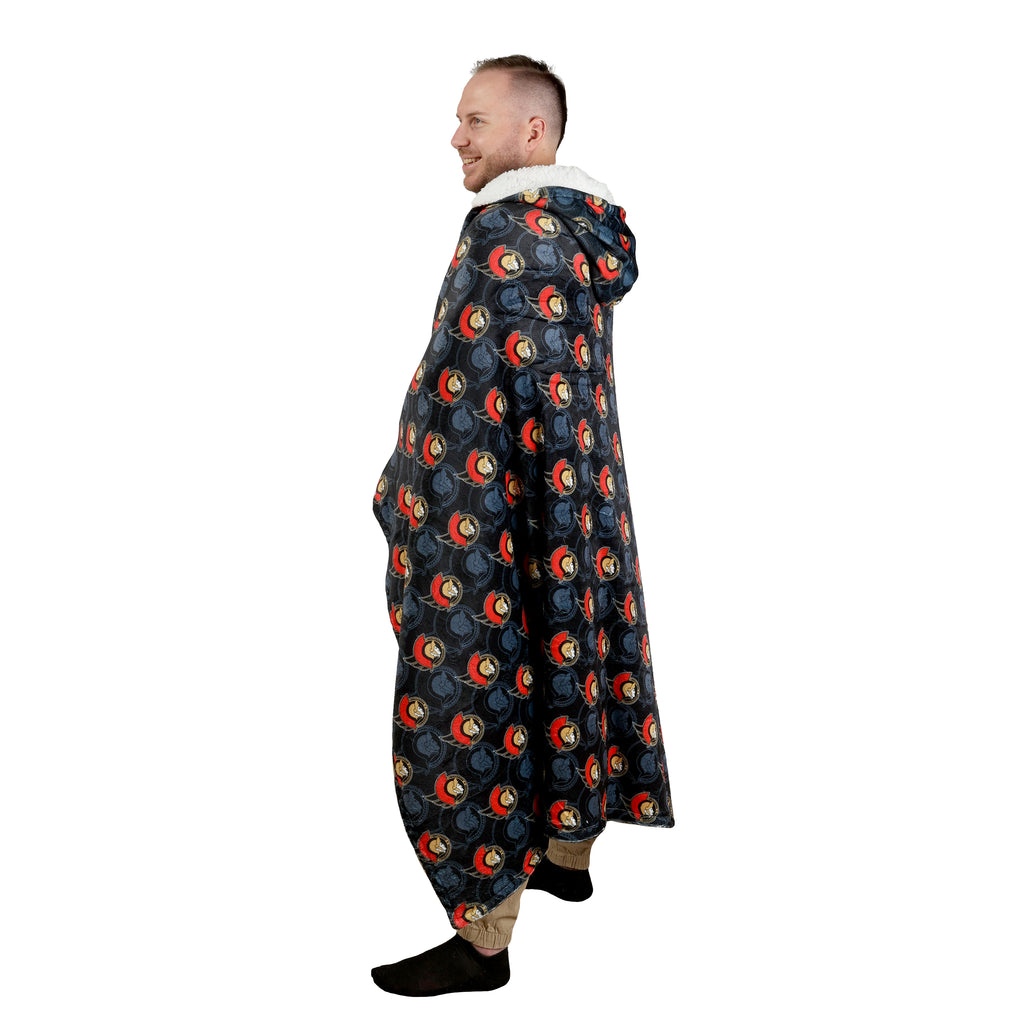 NHL Ottawa Senators Hooded Throw on model