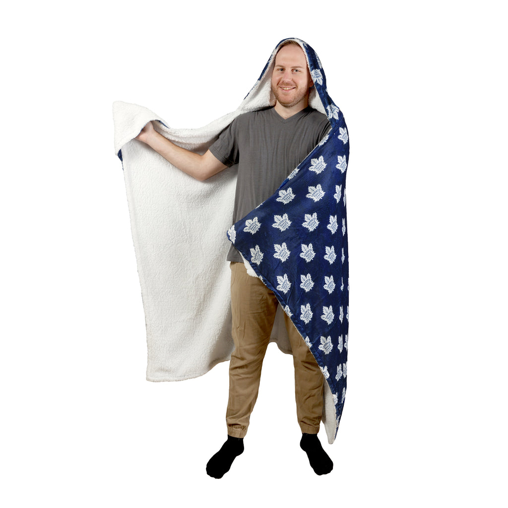 NHL Toronto Maple Leafs Hooded Throw on model