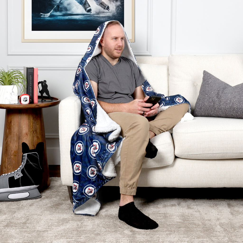 NHL Winnipeg Jets Hooded Throw on model