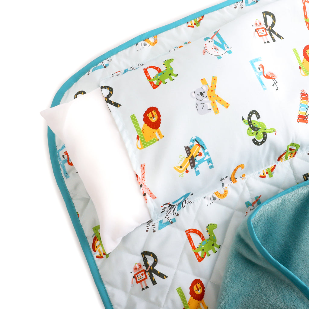 Kids Cot Nap Mat, Alphabet Animals pillow