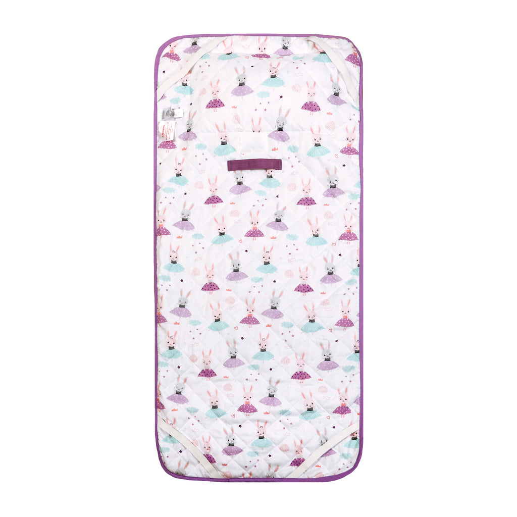 Kids Cot Nap Mat, Bunny Ballerinas back