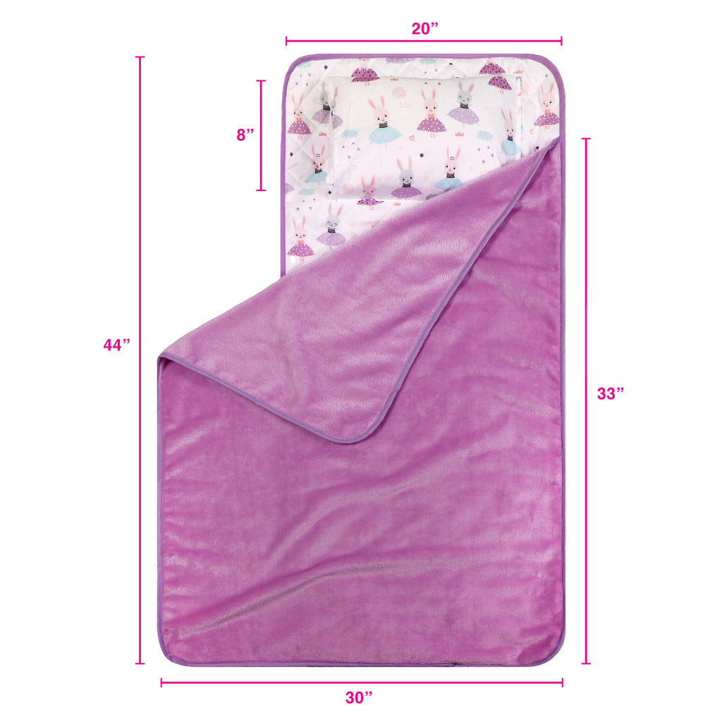 Kids Cot Nap Mat, Bunny Ballerinas measurements