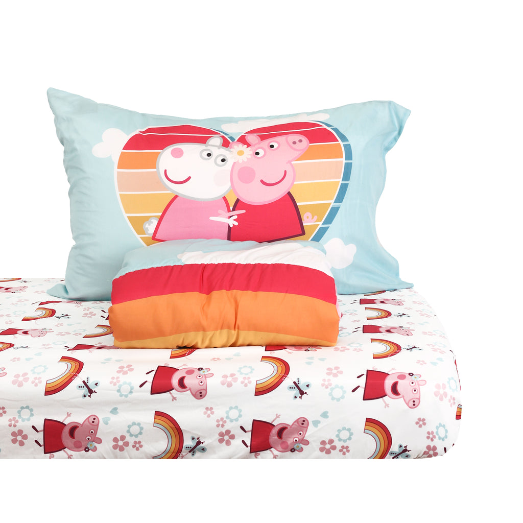 Peppa Pig 3-Piece Toddler Bedding Set stacked