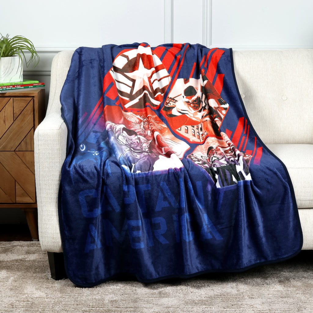 Marvel Captain America Kids Throw, 50" x 60" room shot