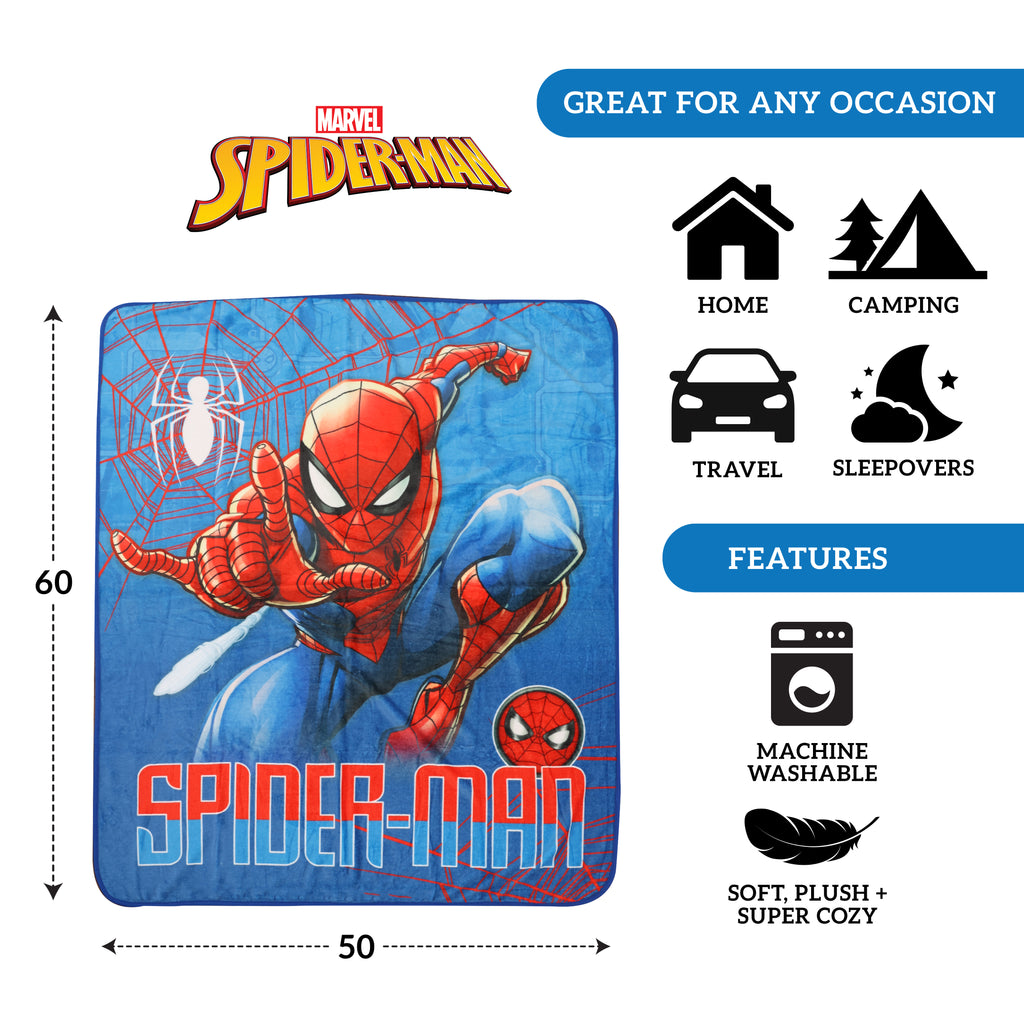 Spiderman Kids Throw, 50" x 60" callouts