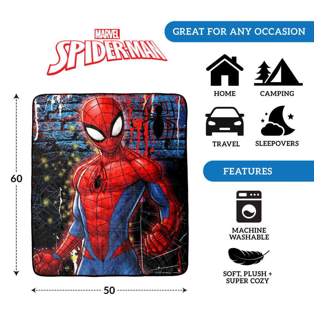 Marvel Spider-Man Throw, 50" x 60" callouts