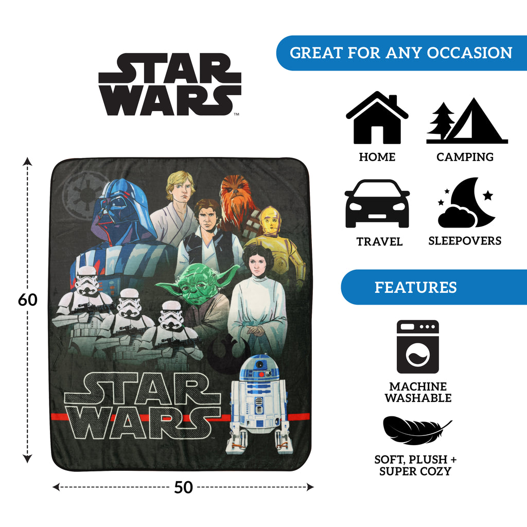 Star Wars Kids Throw, 50" x 60" callouts