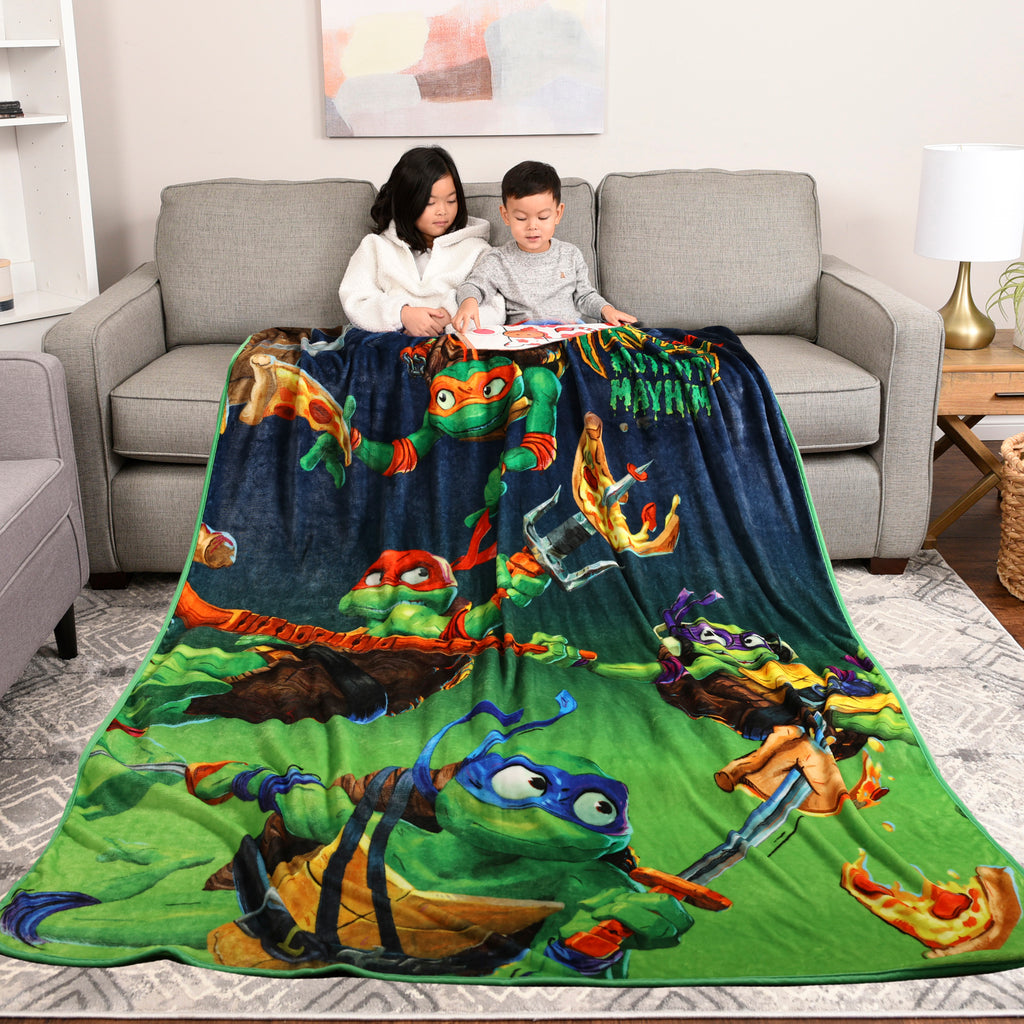 Teenage Mutant Ninja Turtles Kids Oversized Blanket, 60" x 90" lifestyle