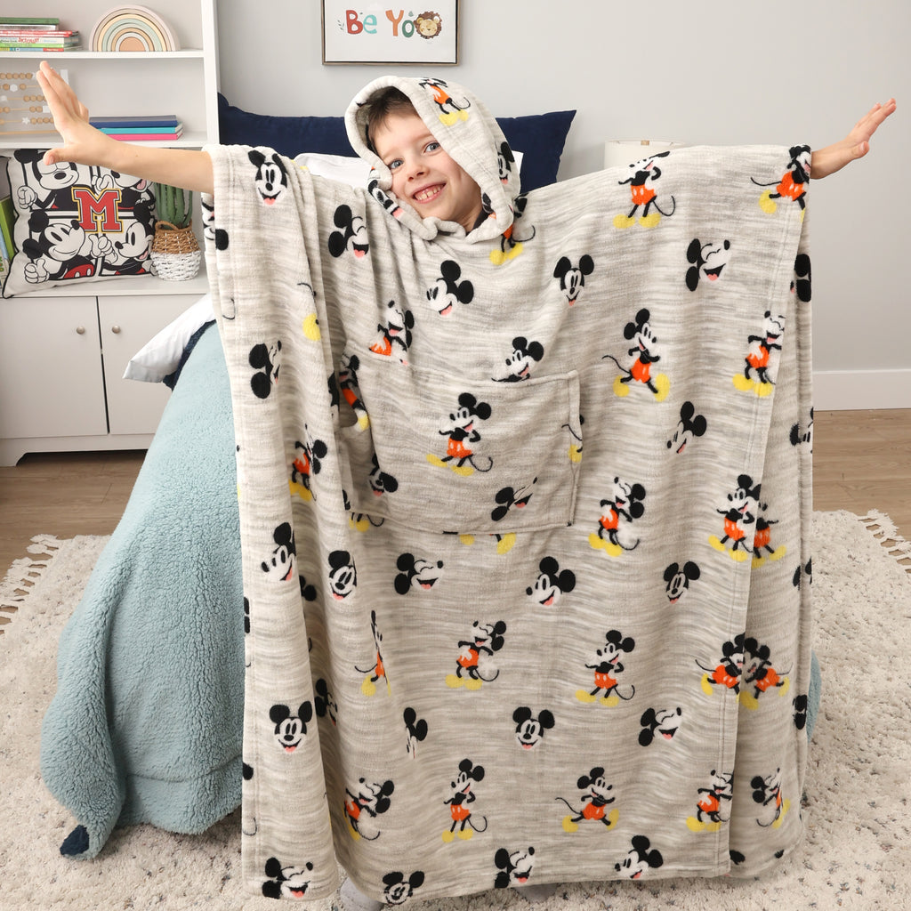 Disney Mickey Mouse Kids Hooded Poncho Blanket lifestyle