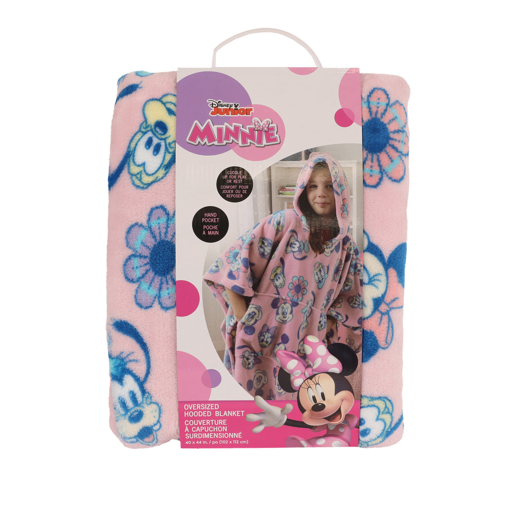 Disney Minnie Mouse Kids Hooded Poncho Blanket packaged