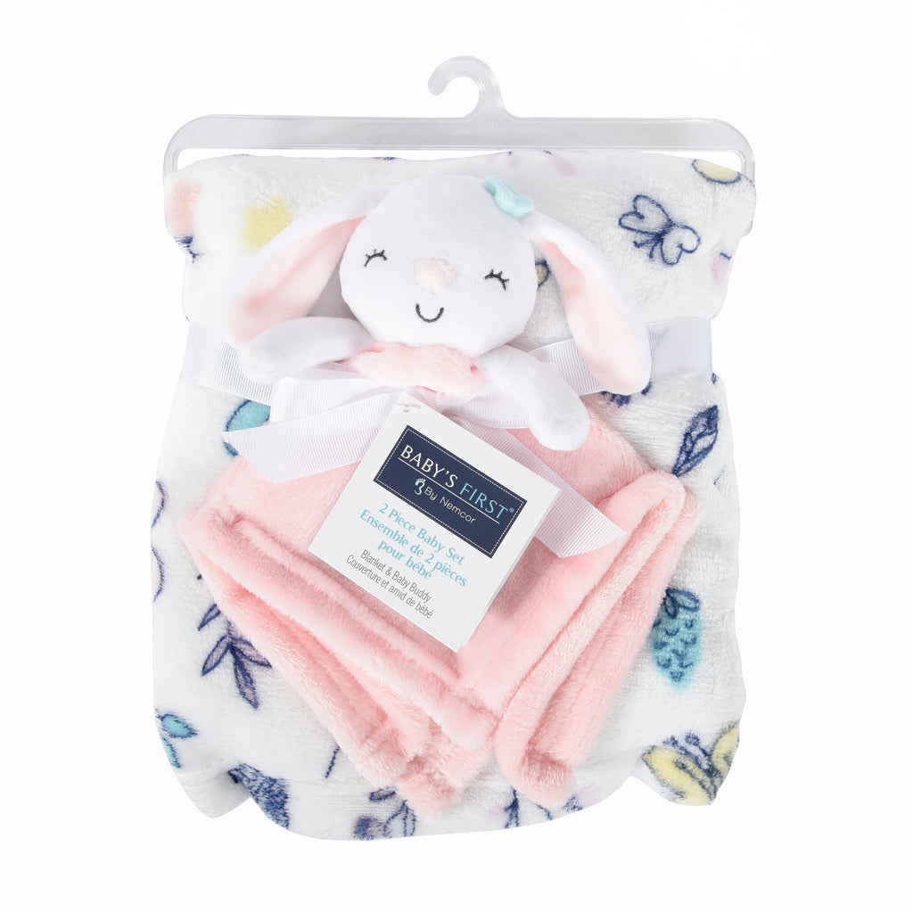 2-Piece Baby Blanket & Buddy Set, Bunny packaged
