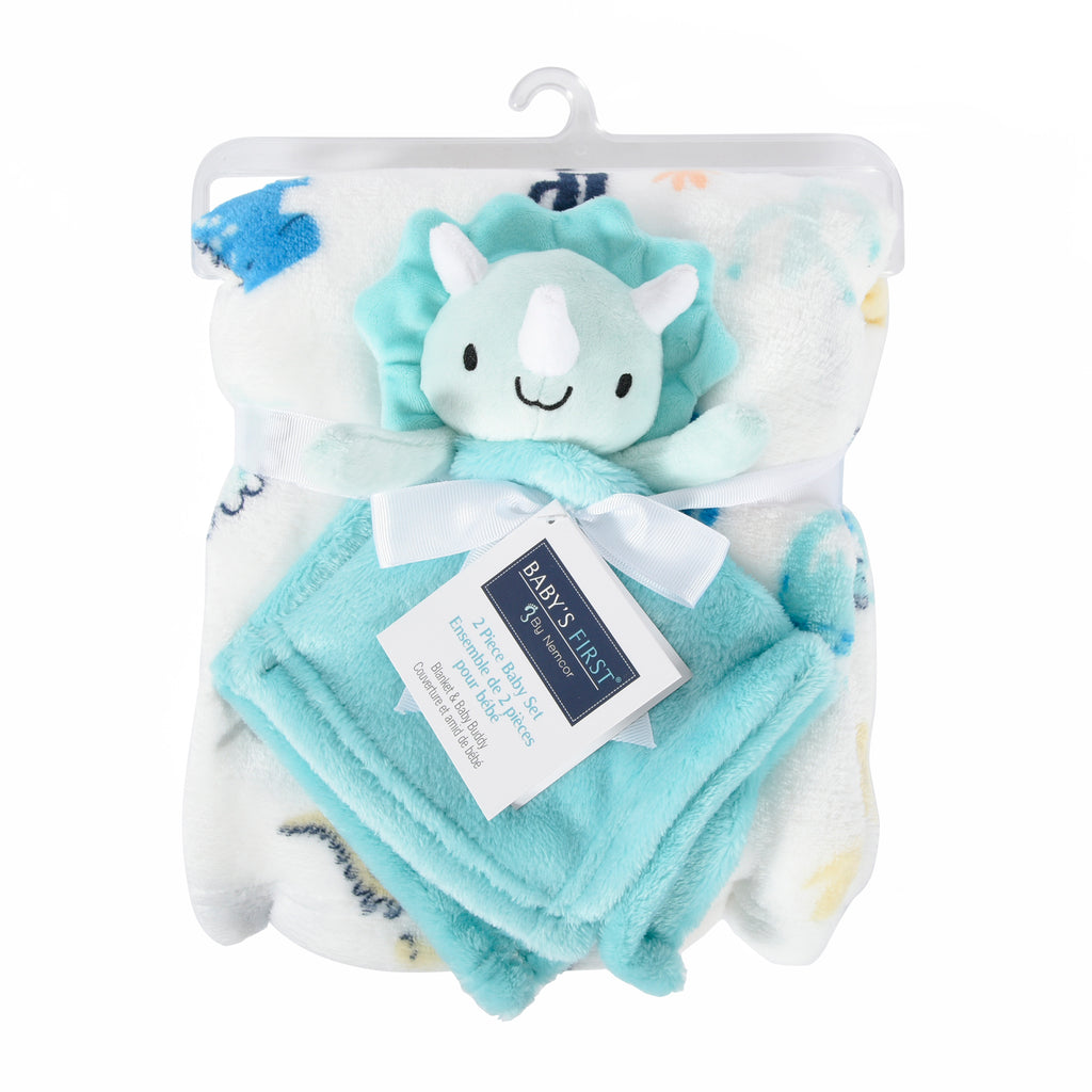 2-Piece Baby Blanket & Buddy Set, Dinosaur packaged