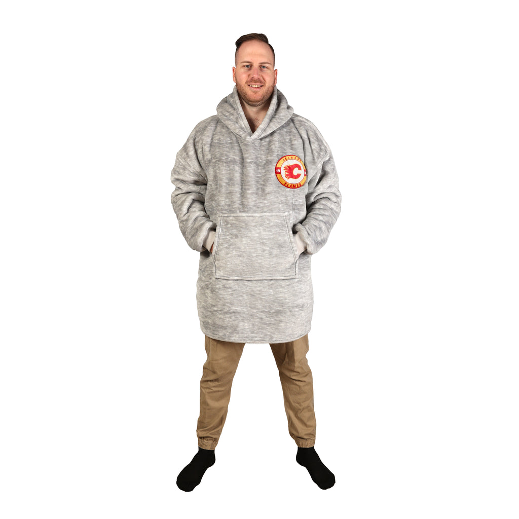 NHL Calgary Flames Wearable Blanket on model