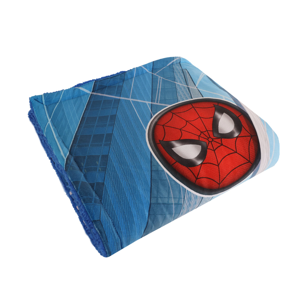 Marvel Spider-Man Kids Sherpa Blanket, 50" x 60" folded