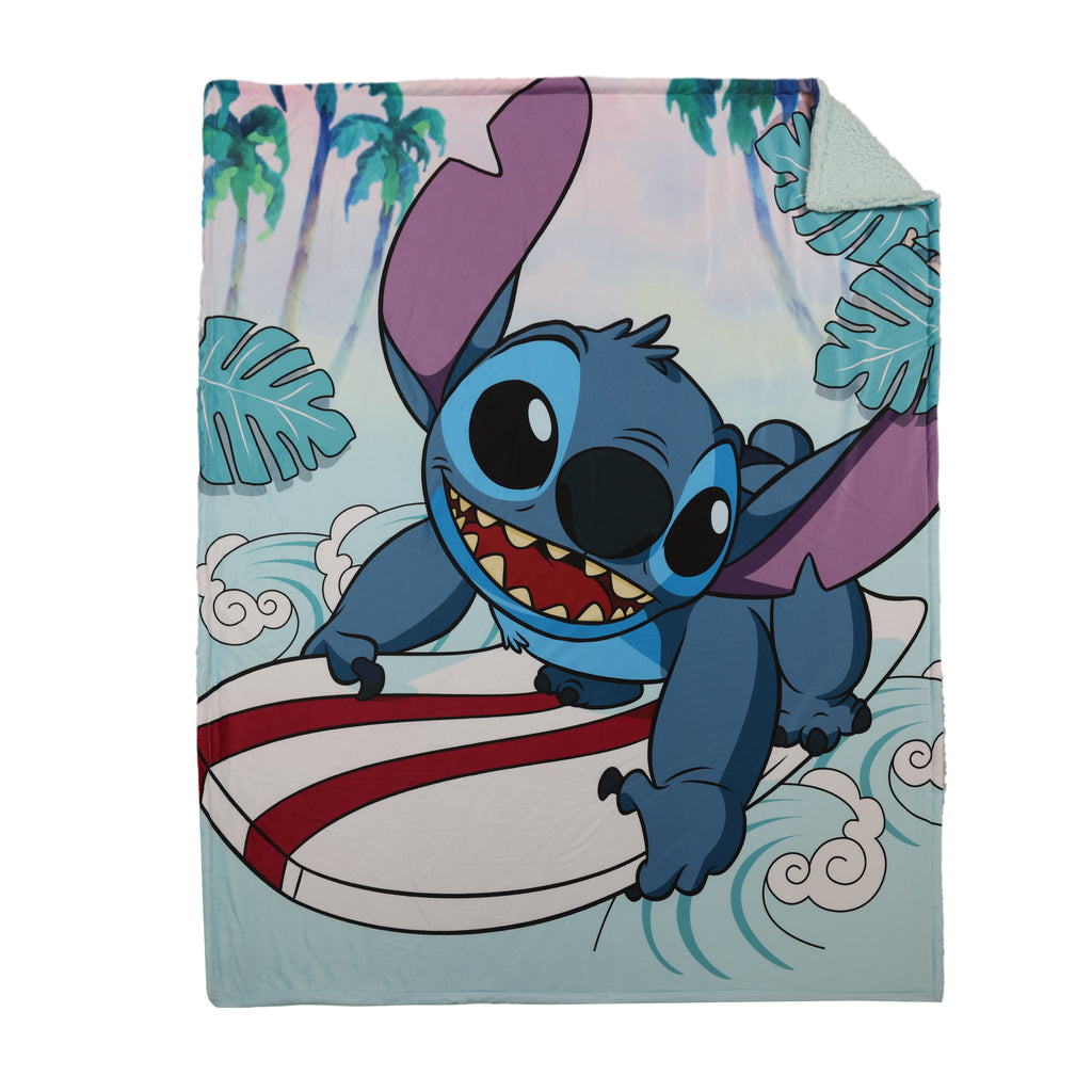 Disney Lilo & Stitch Kids Sherpa Blanket, 50" x 60" flat