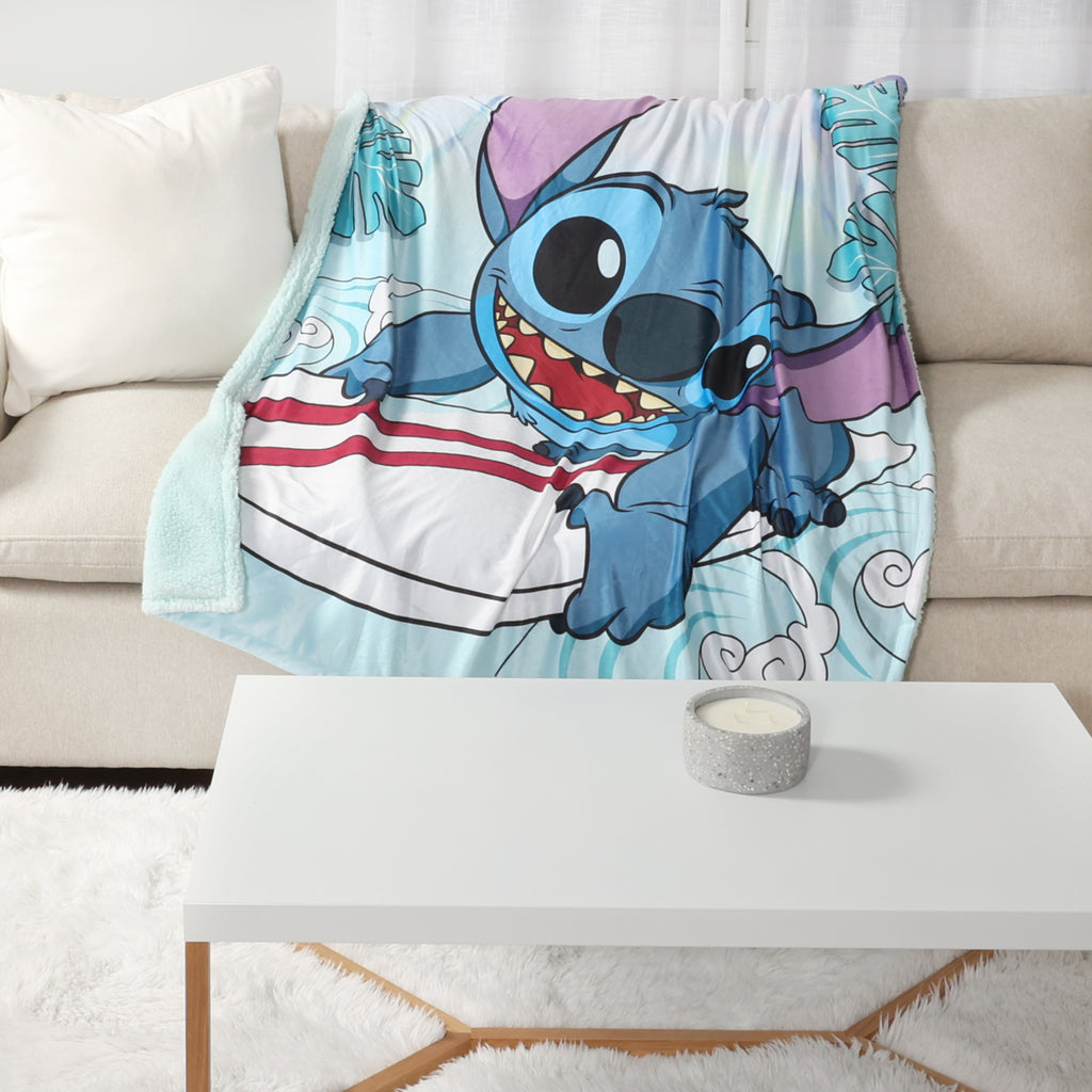 Disney Lilo & Stitch Kids Sherpa Blanket, 50" x 60" room shot