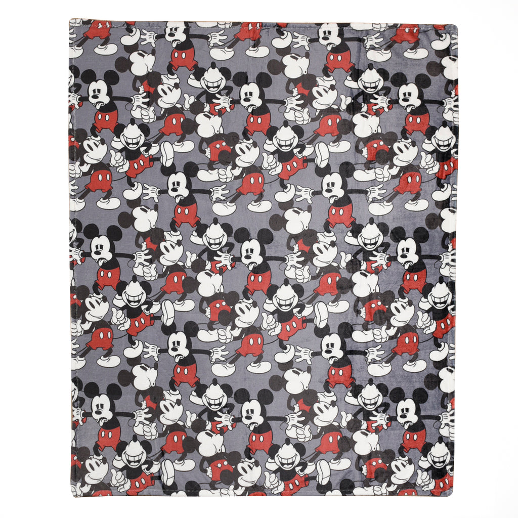 Disney Mickey Mouse Micro Plush Throw, 50" x 60" flat lay