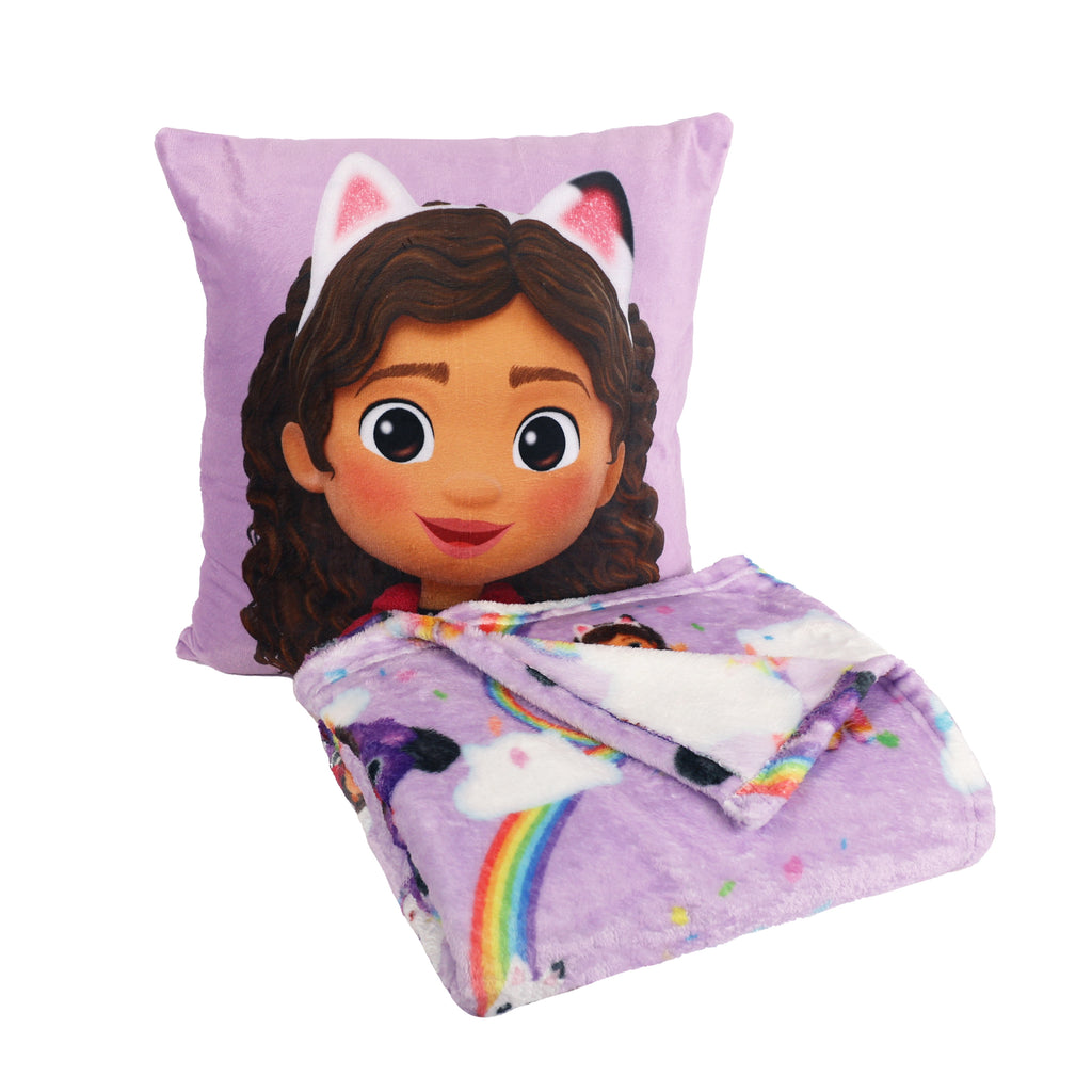 Gabby's Dollhouse 2-Pack Throw & Cushion Set