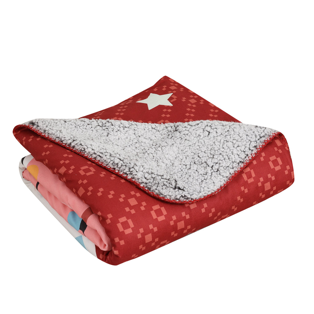 Holiday Sherpa Throw, Bear 50" x 60" folded