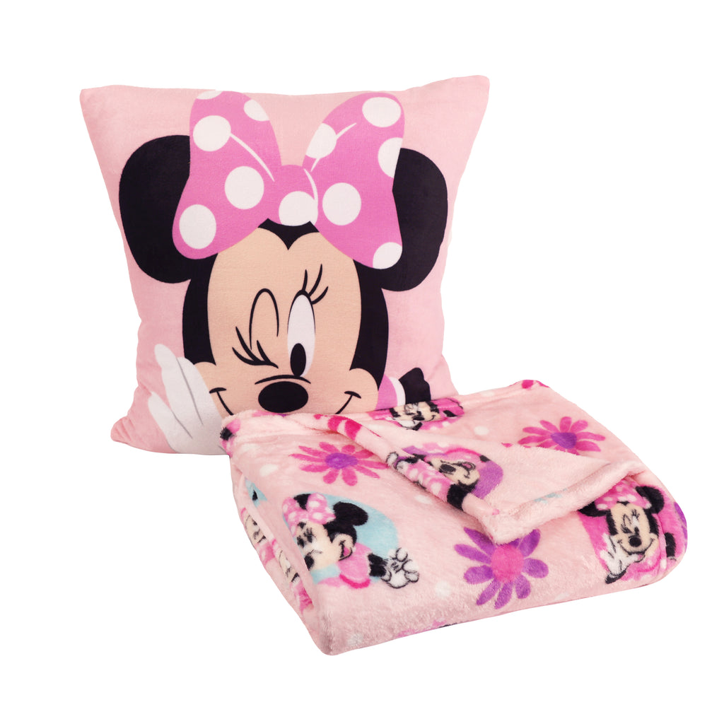 Disney Minnie Mouse 2-Pack Throw & Cushion Set