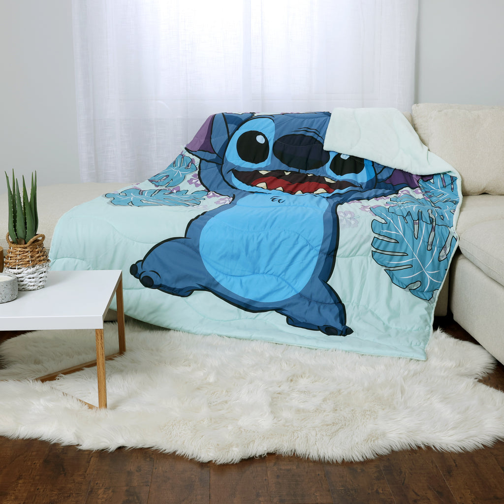 Disney Stitch Blanket, 60" x 80" room shot