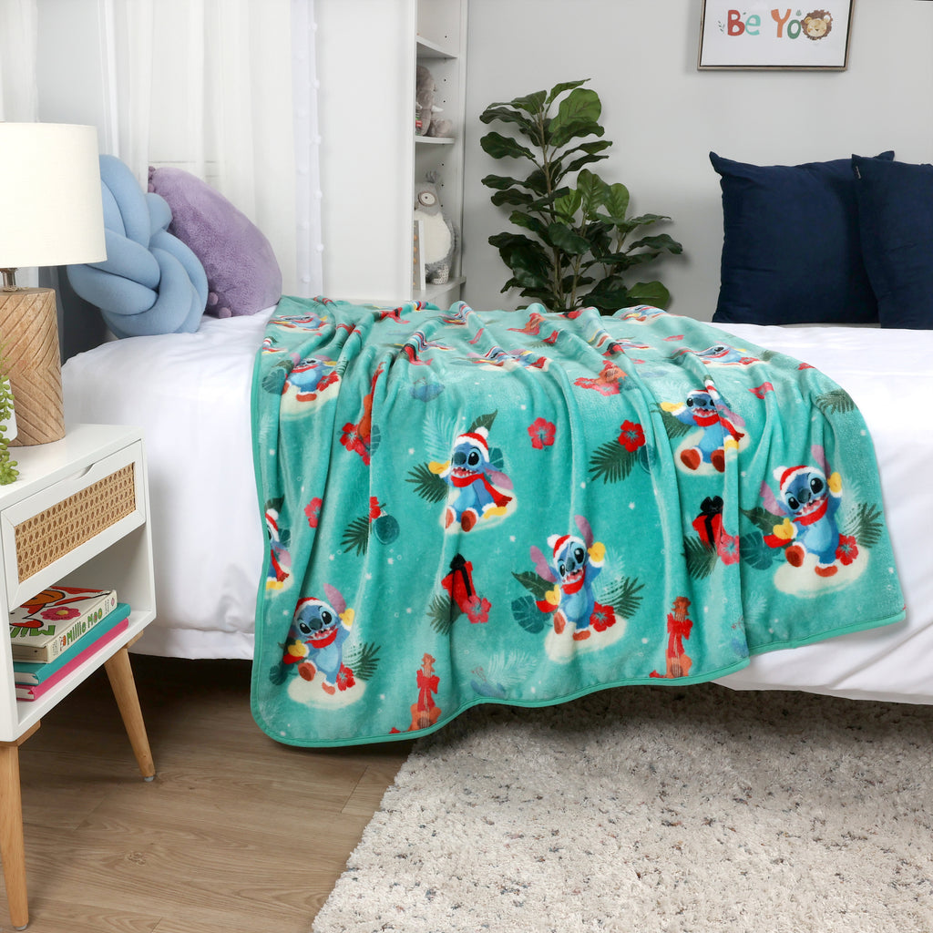 Disney Lilo & Stitch Holiday Throw, 50" x 60" room shot