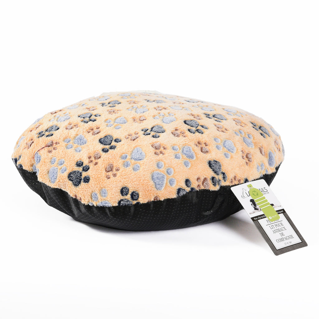 Round Pet Bed, Tan Plush 22" with hangtag