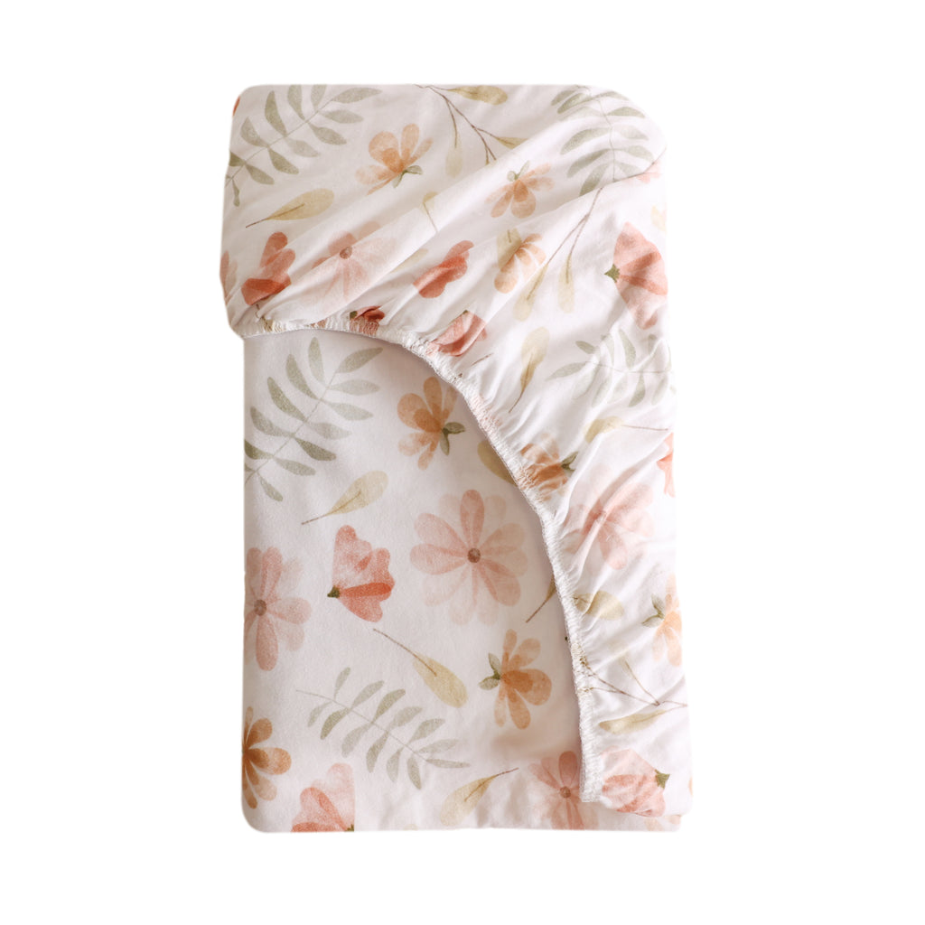 Jersey Fitted Crib Sheet, Floral elastic
