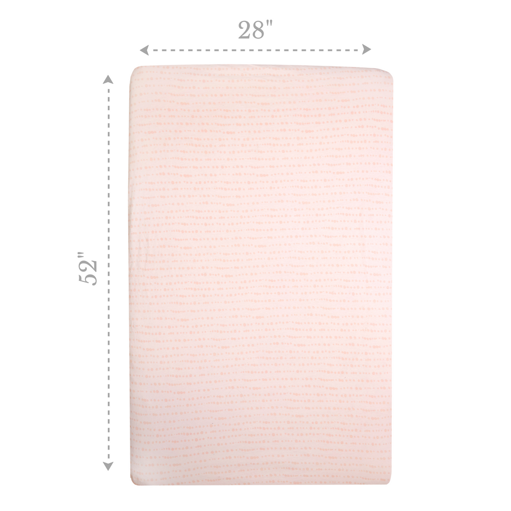 Jersey Fitted Crib Sheet, Pink Dot dimensions