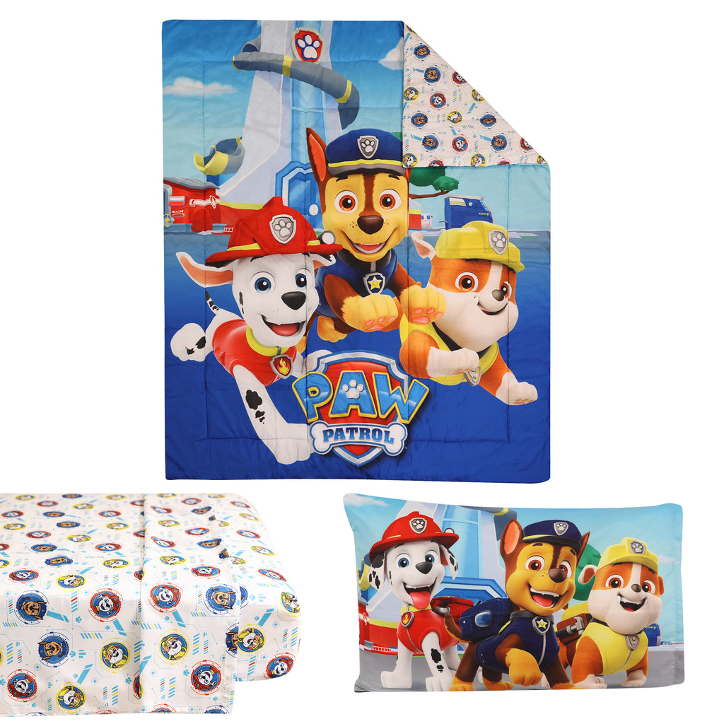 Paw Patrol 4-Piece Twin Bedding Set items separated