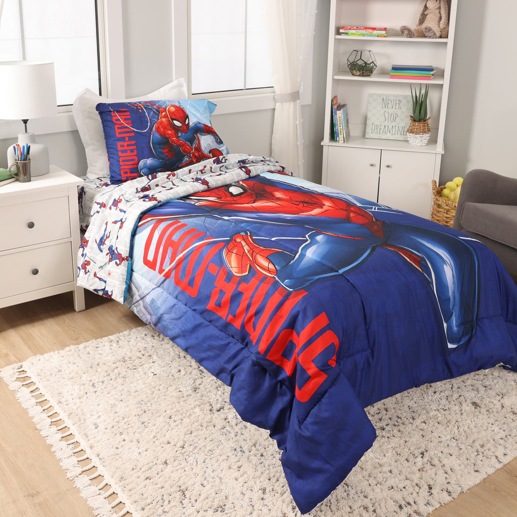 Marvel Spider-Man 4-Piece Twin Bedding Set room shot