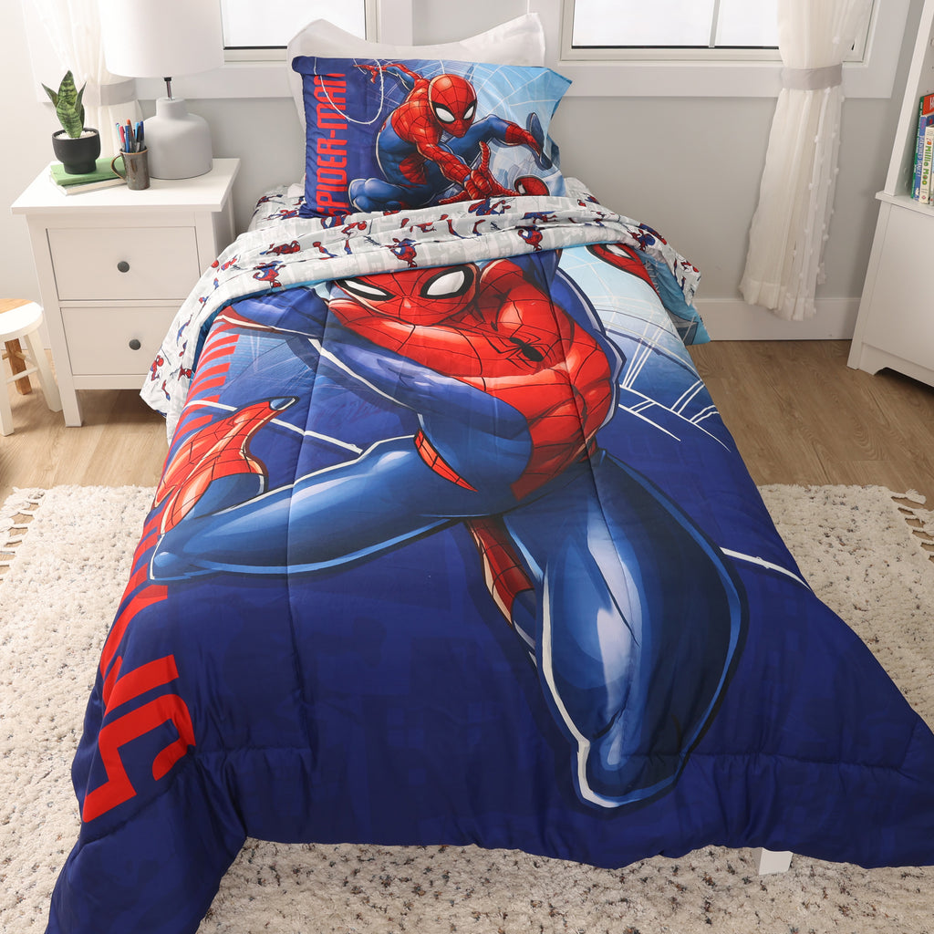 Marvel Spider-Man 4-Piece Twin Bedding Set room shot