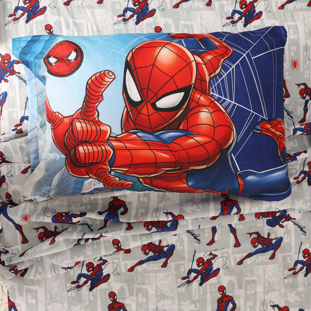 Marvel Spider-Man 4-Piece Twin Bedding Set close up