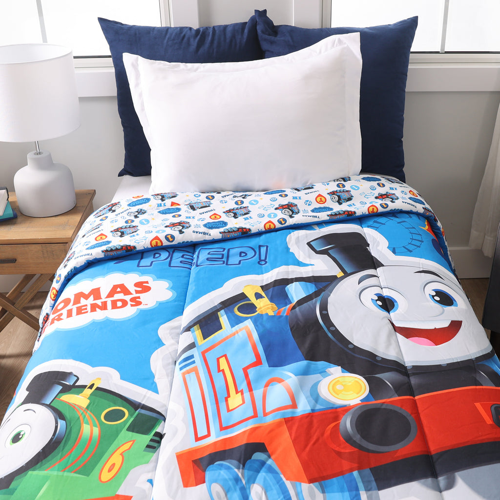 Thomas & Friends Twin/Full Comforter, 72" x 86" room shot close up