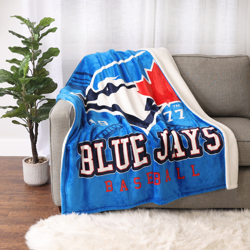 MLB Toronto Blue Jays Sherpa Blanket, 60" x 70" room shot