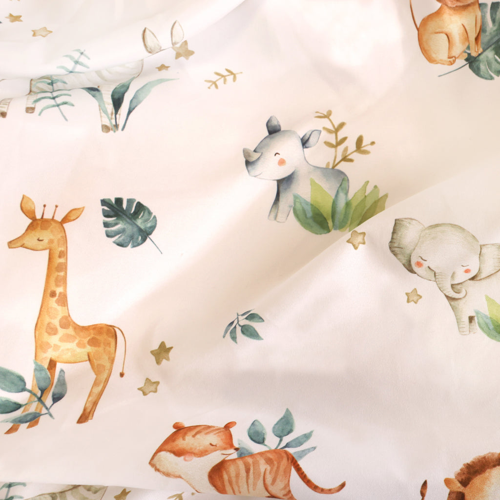 2-Piece Fitted Crib Sheets, Jungle close up