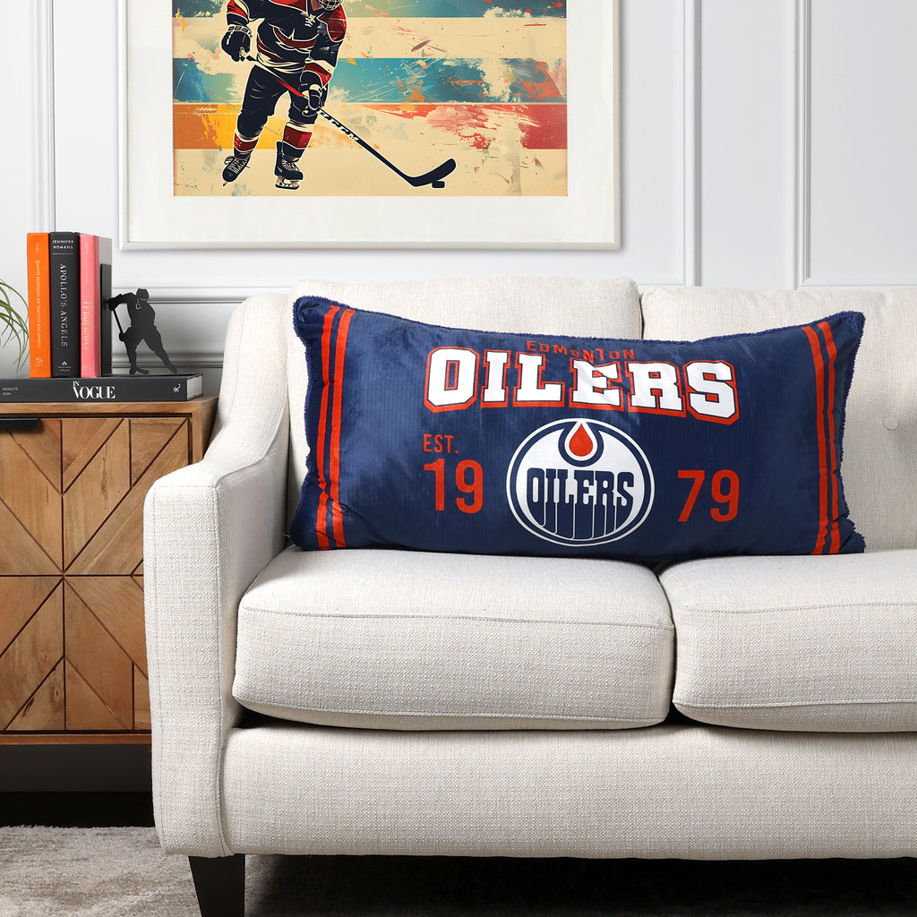 NHL Edmonton Oilers Body Pillow, 18" x 36" room shot