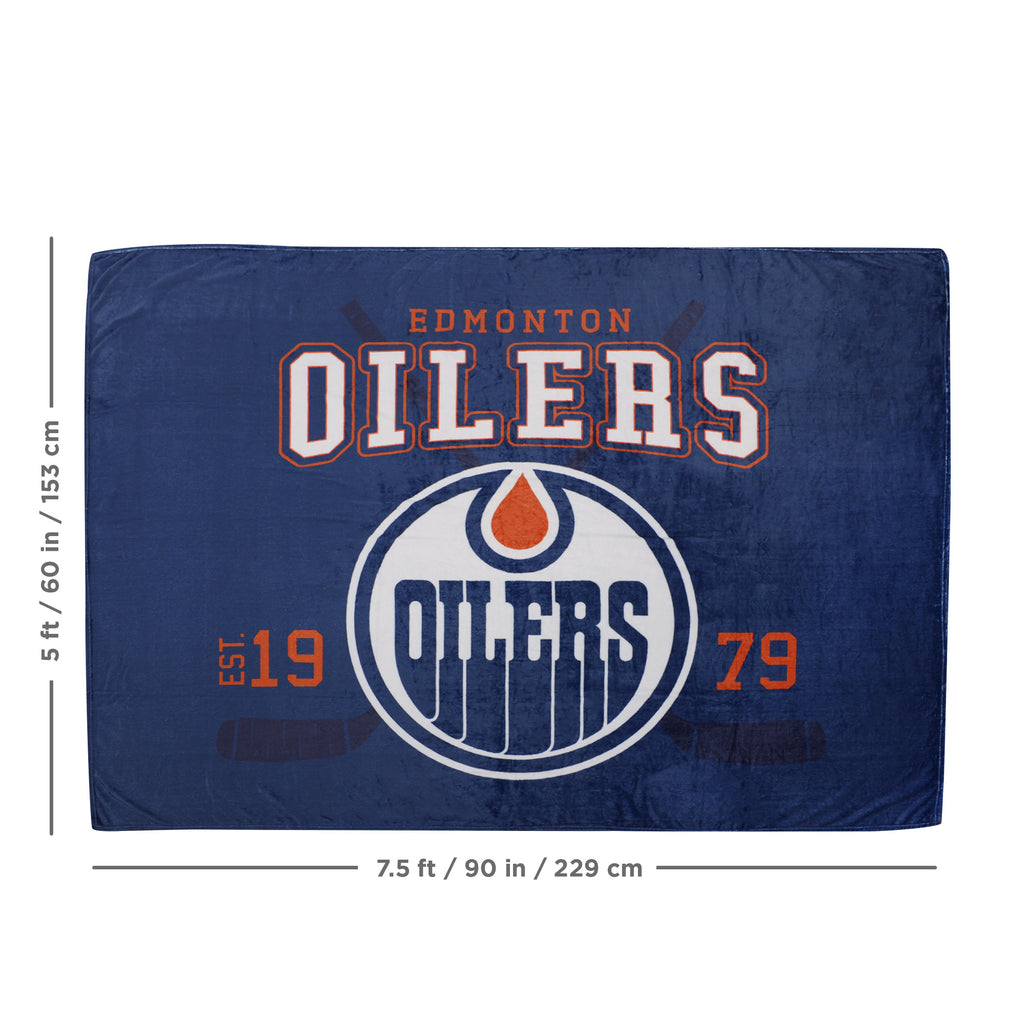 NHL Edmonton Oilers Arena Blanket, 66" x 90" measurements