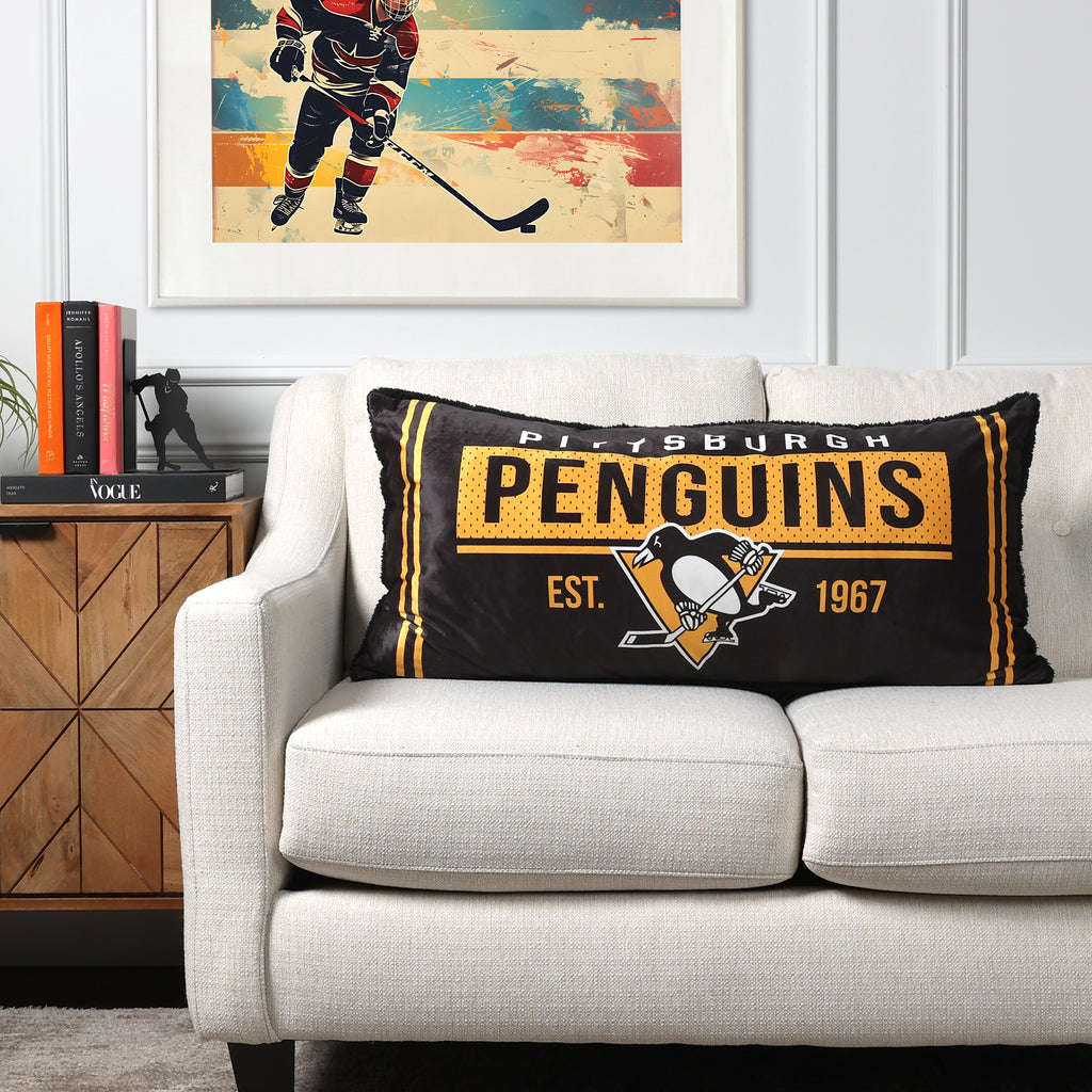 NHL Pittsburgh Penguins Body Pillow, 18" x 36" room shot