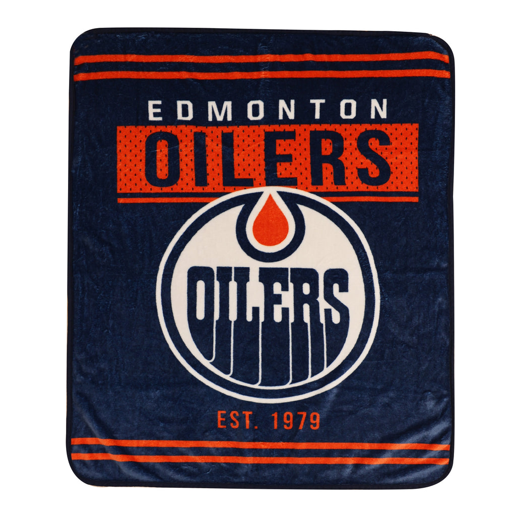NHL Edmonton Oilers Plush Blanket, 40" x 50" flat