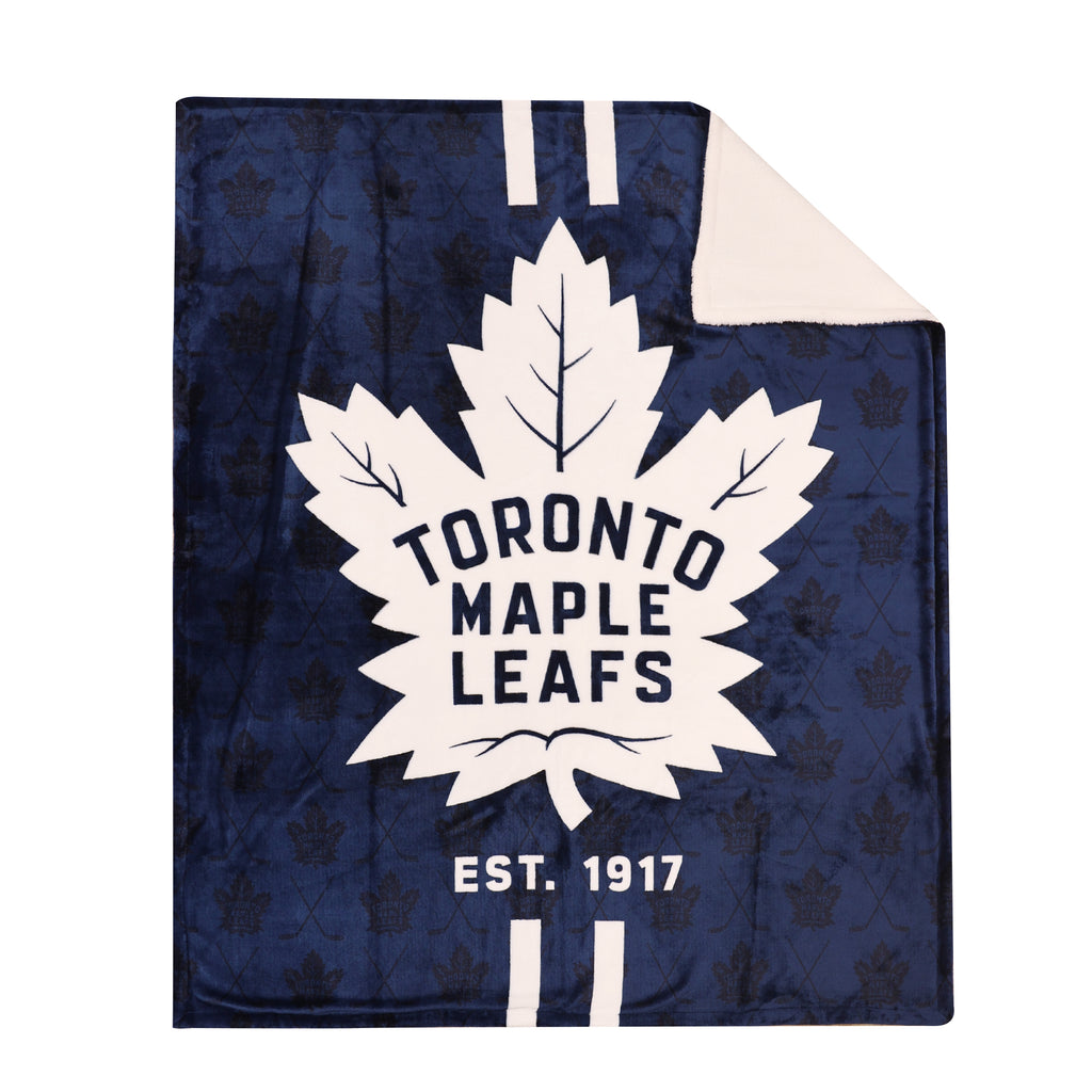 NHL Toronto Maple Leafs Sherpa Blanket, 60" x 70" flat