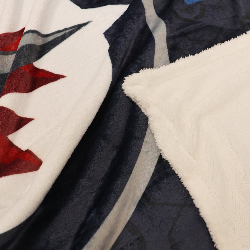 NHL Winnipeg Jets Sherpa Blanket, 60" x 70" close up