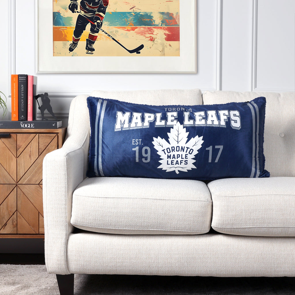 NHL Toronto Maple Leafs Body Pillow, 18" x 36" room shot