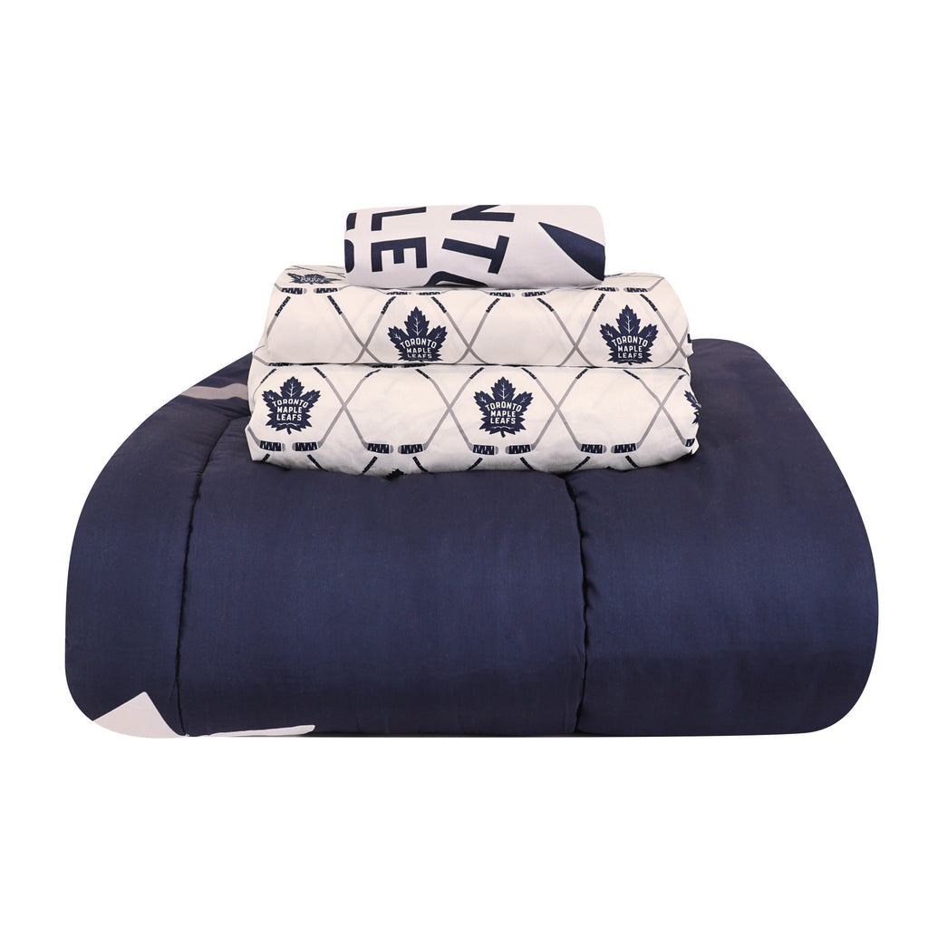 NHL Toronto Maple Leafs Twin Bedding Set items stacked