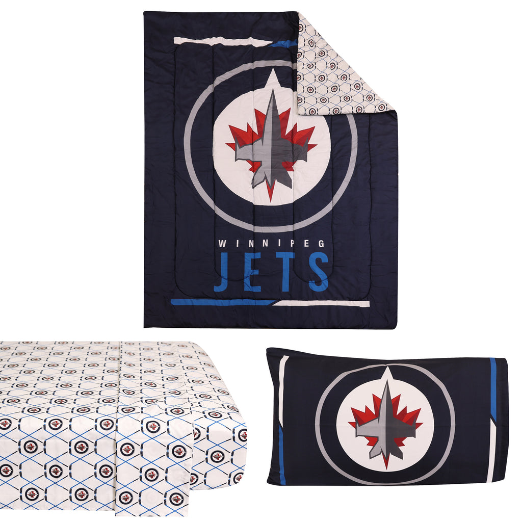 NHL Winnipeg Jets Twin Bedding Set items separated